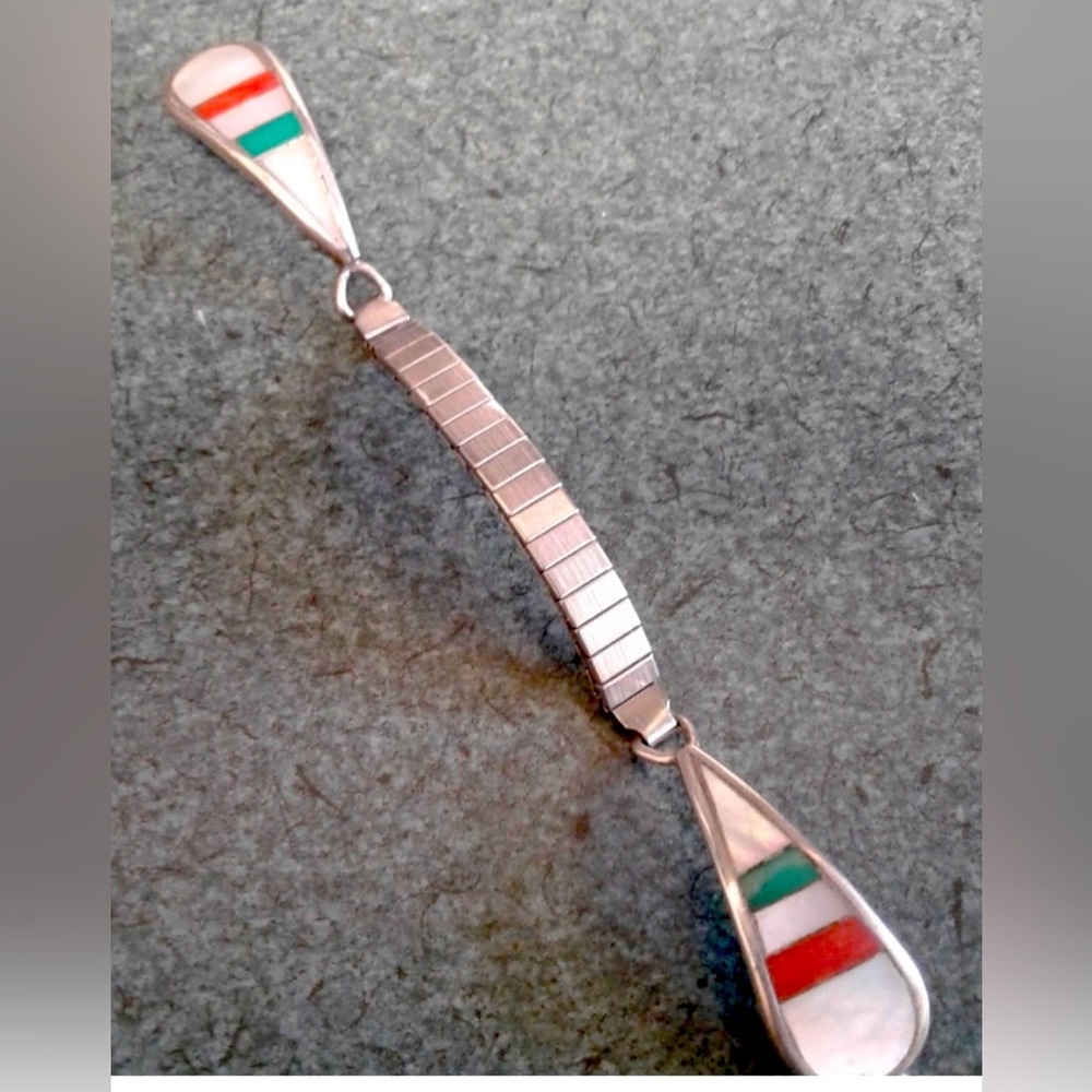 Native American Zuni Vintage Multi Stone Watch Tips